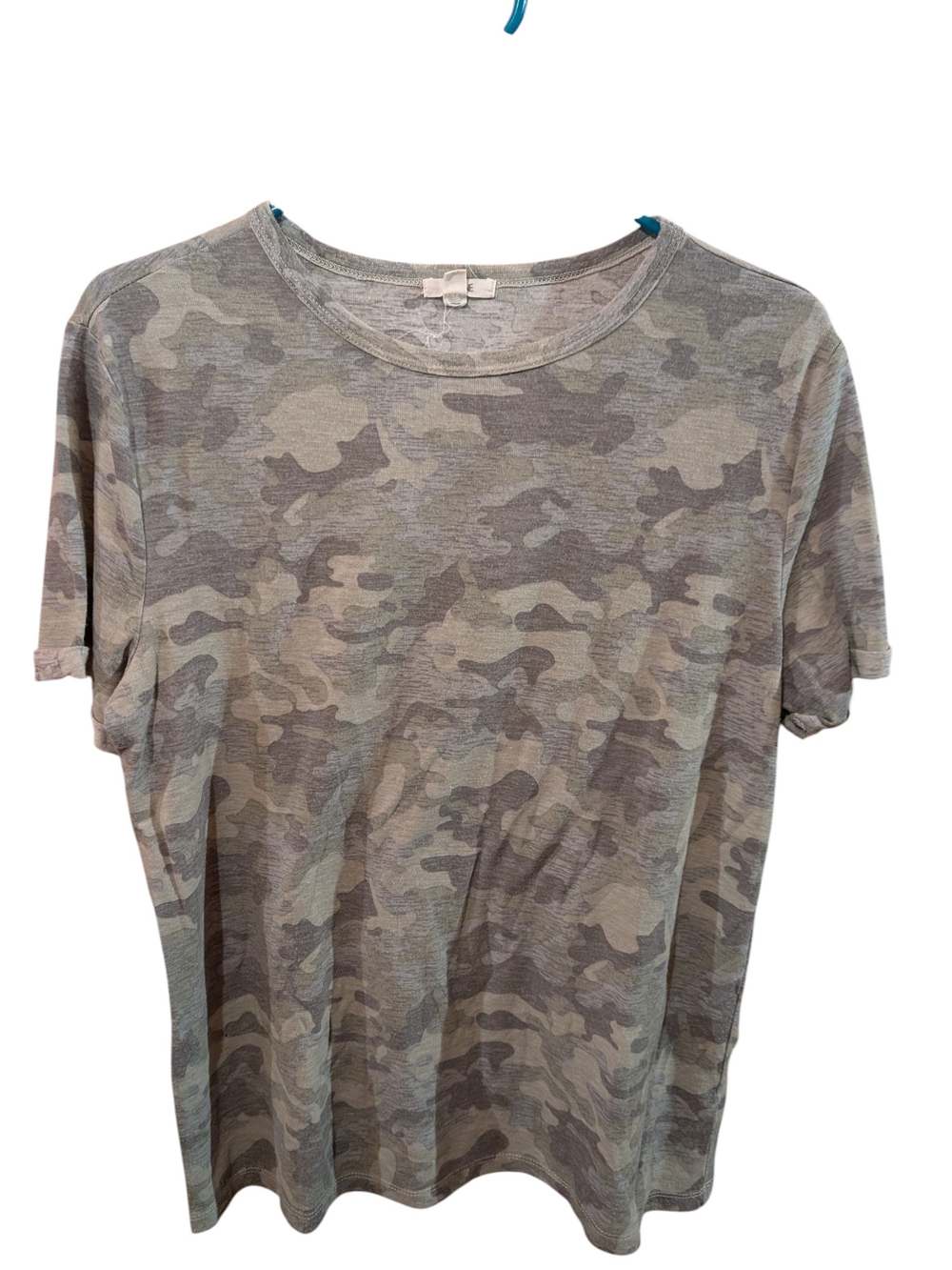 Ardene Women's Camo Short Sleeve Tee - Olive/Gray